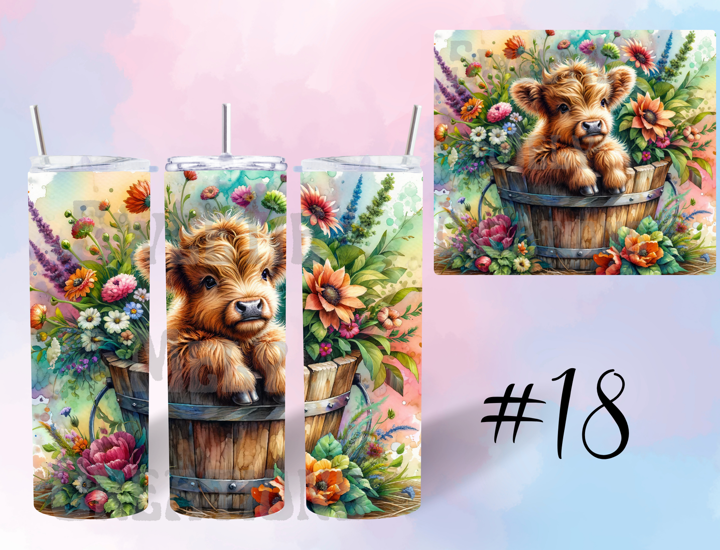 20oz Highland Cow Tumbler