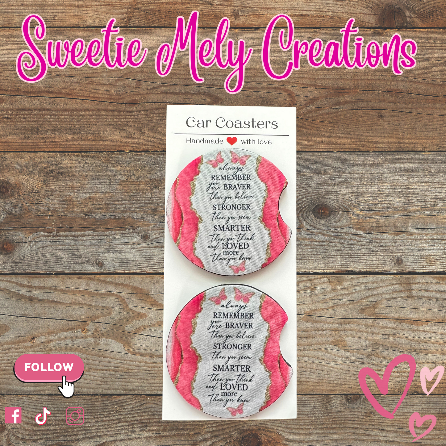 Motivation Quote Car Coaster