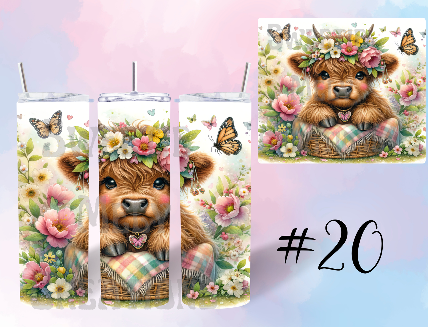 20oz Highland Cow Tumbler