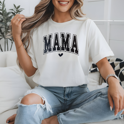 MAMA HEART DISTRESSED SHIRT