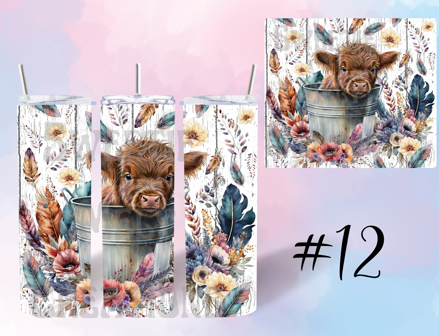 20oz  Highland Cow Tumbler