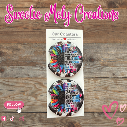 Motivation Quote Car Coaster