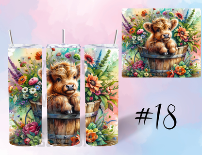 20oz  Highland Cow Tumbler