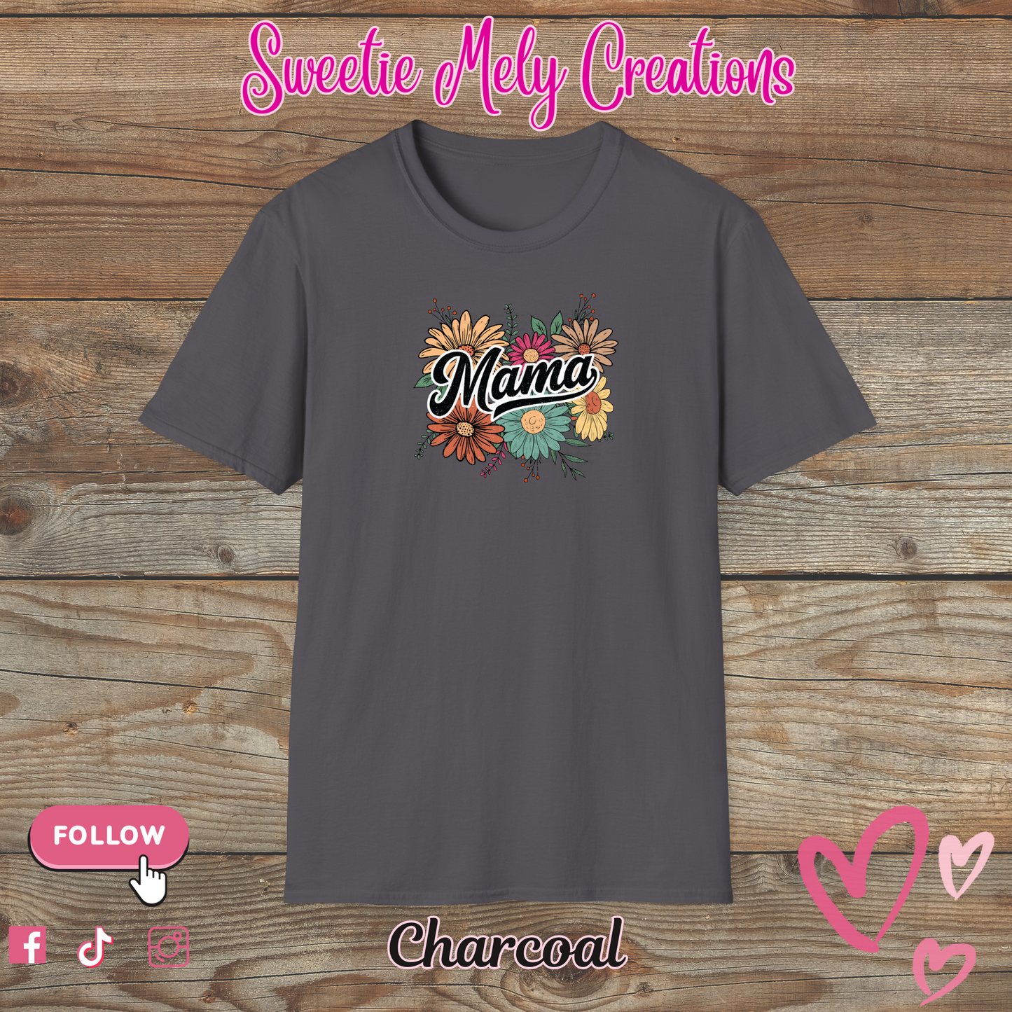 Retro Floral Mama T shirt