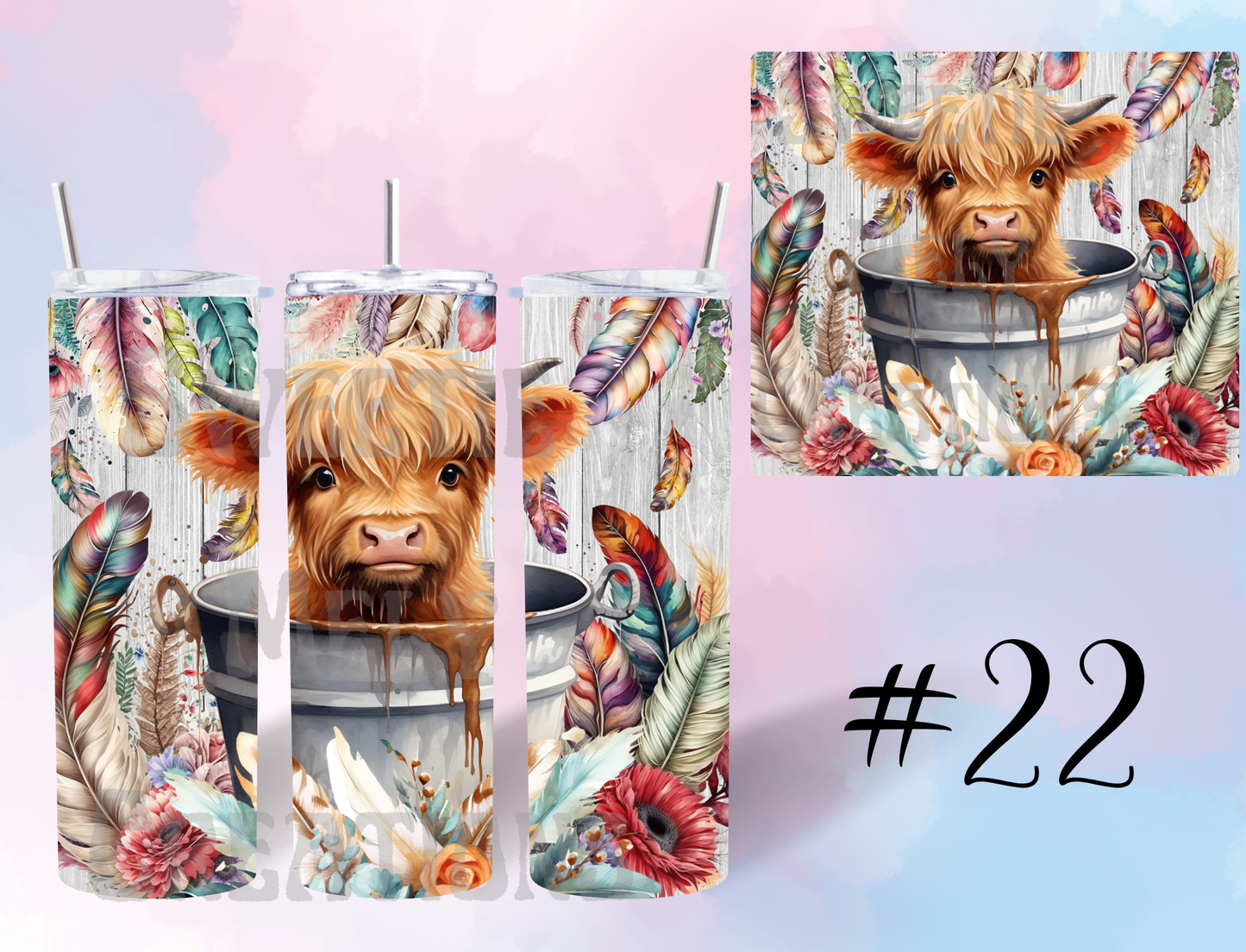 20oz  Highland Cow Tumbler