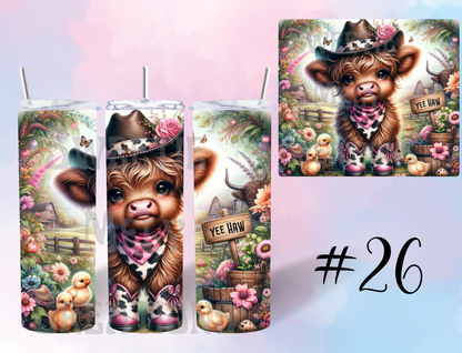 20oz  Highland Cow Tumbler
