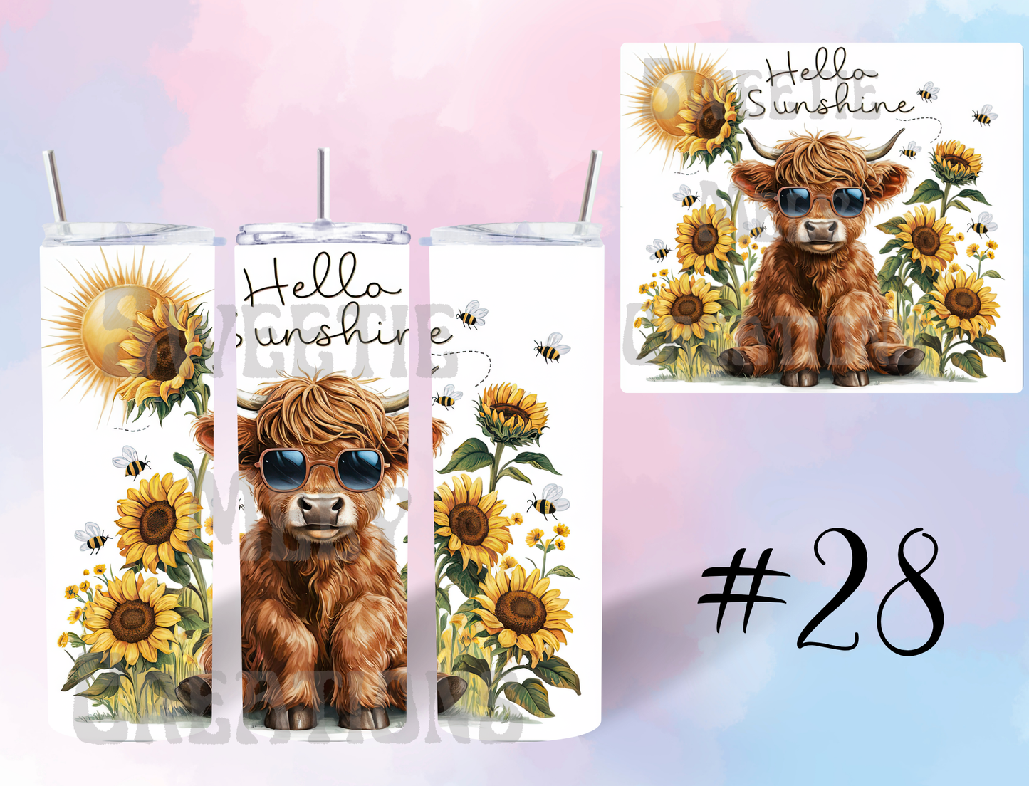 20oz  Highland Cow Tumbler