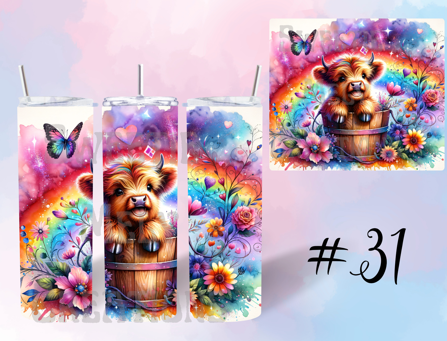 20oz  Highland Cow Tumbler