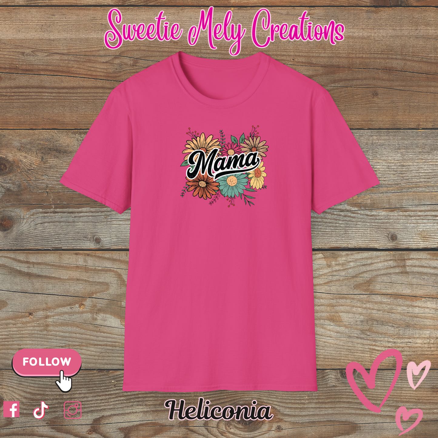 Retro Floral Mama T shirt