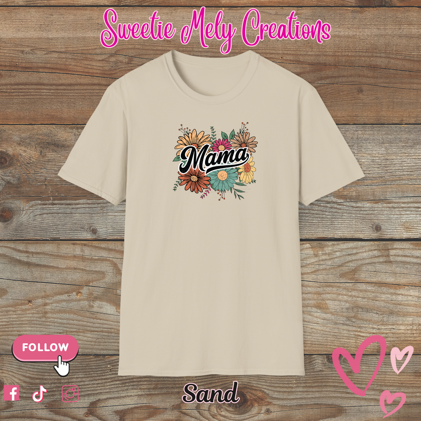 Retro Floral Mama T shirt