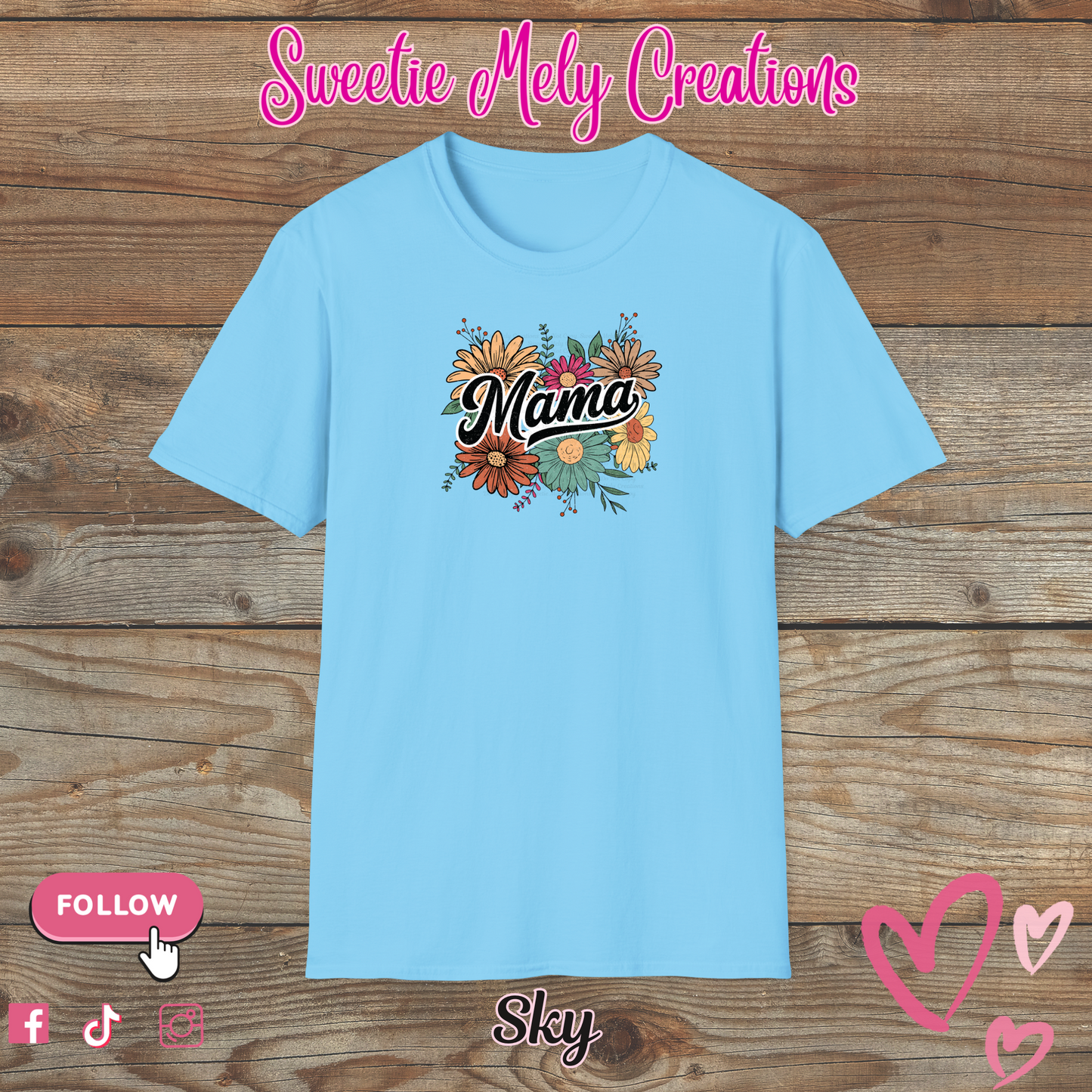 Retro Floral Mama T shirt