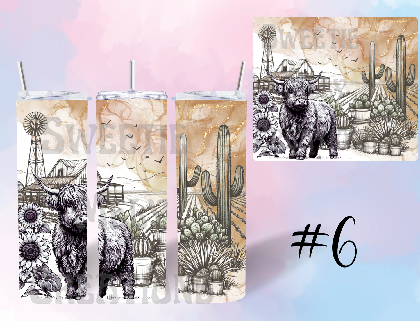 20oz  Highland Cow Tumbler