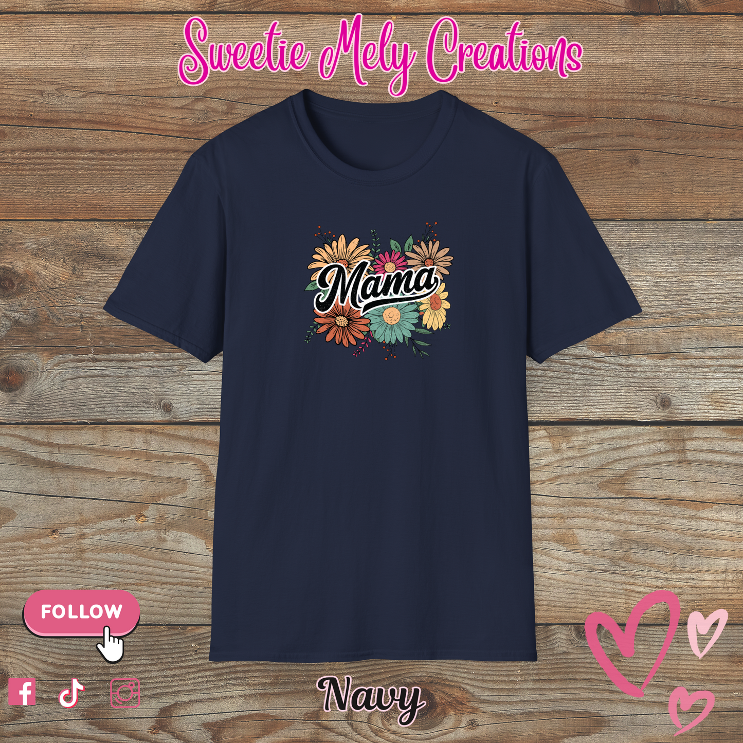 Retro Floral Mama T shirt