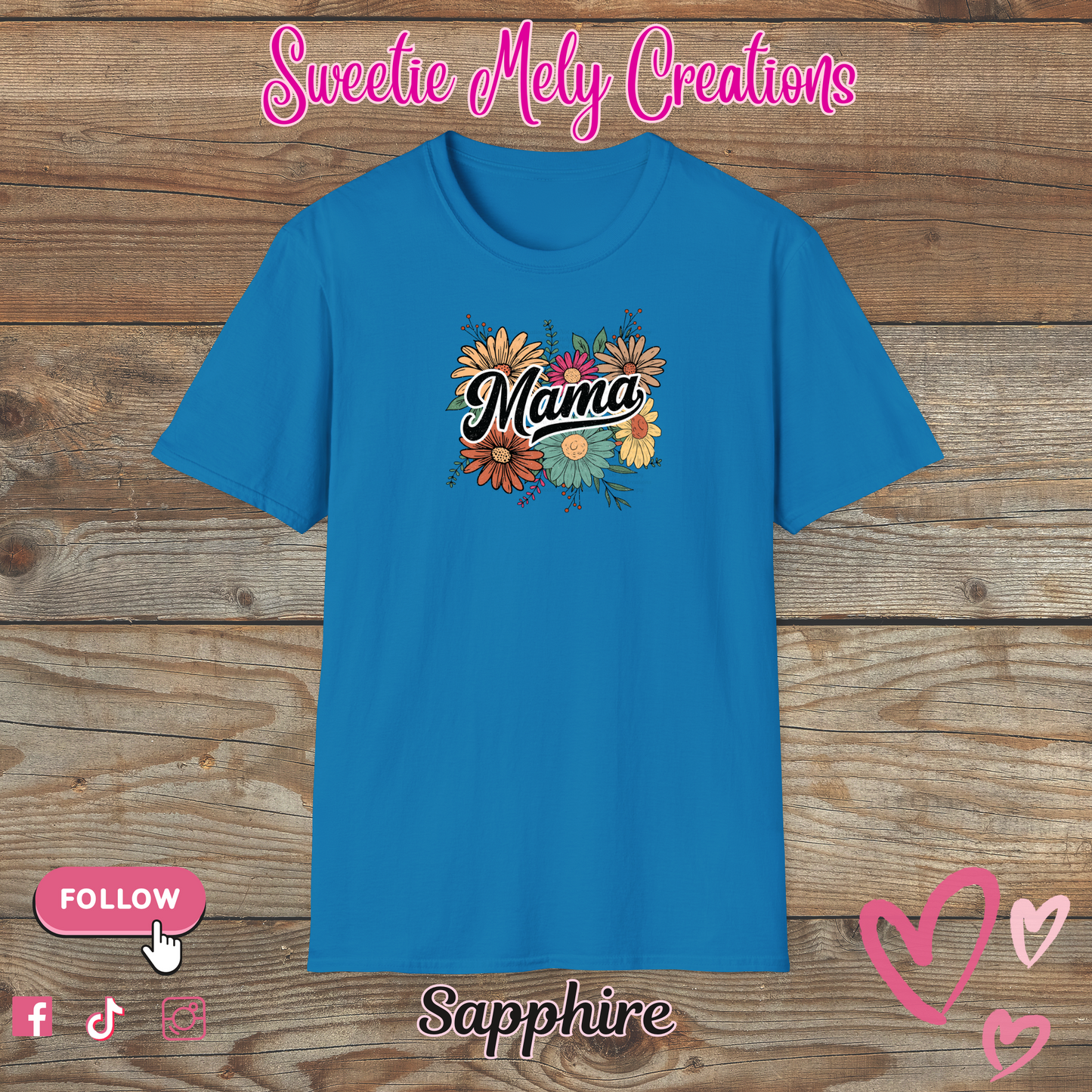 Retro Floral Mama T shirt