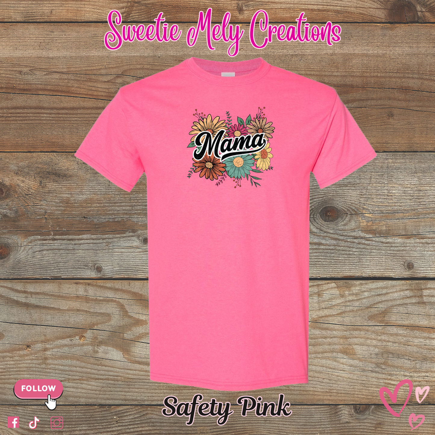 Retro Floral Mama T shirt