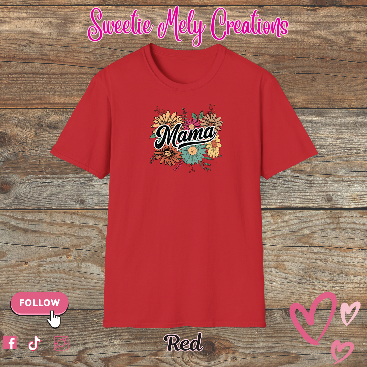 Retro Floral Mama T shirt