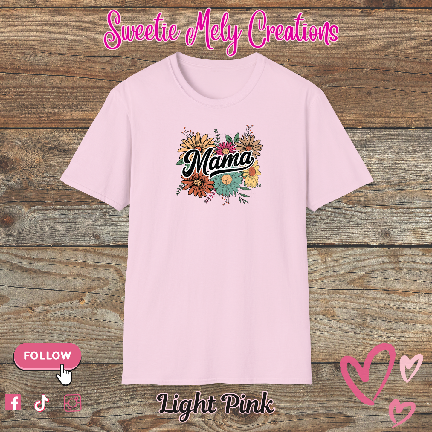 Retro Floral Mama T shirt