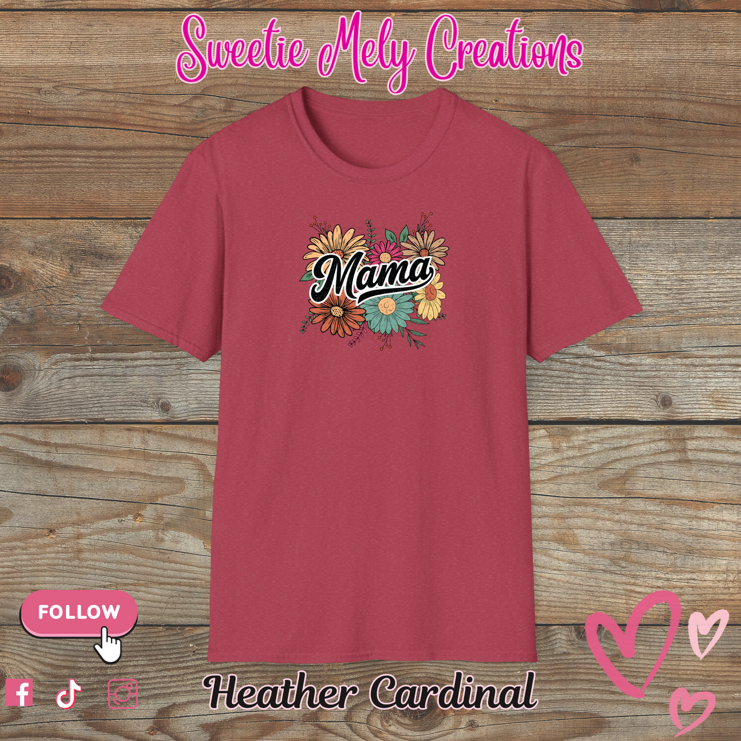 Retro Floral Mama T shirt