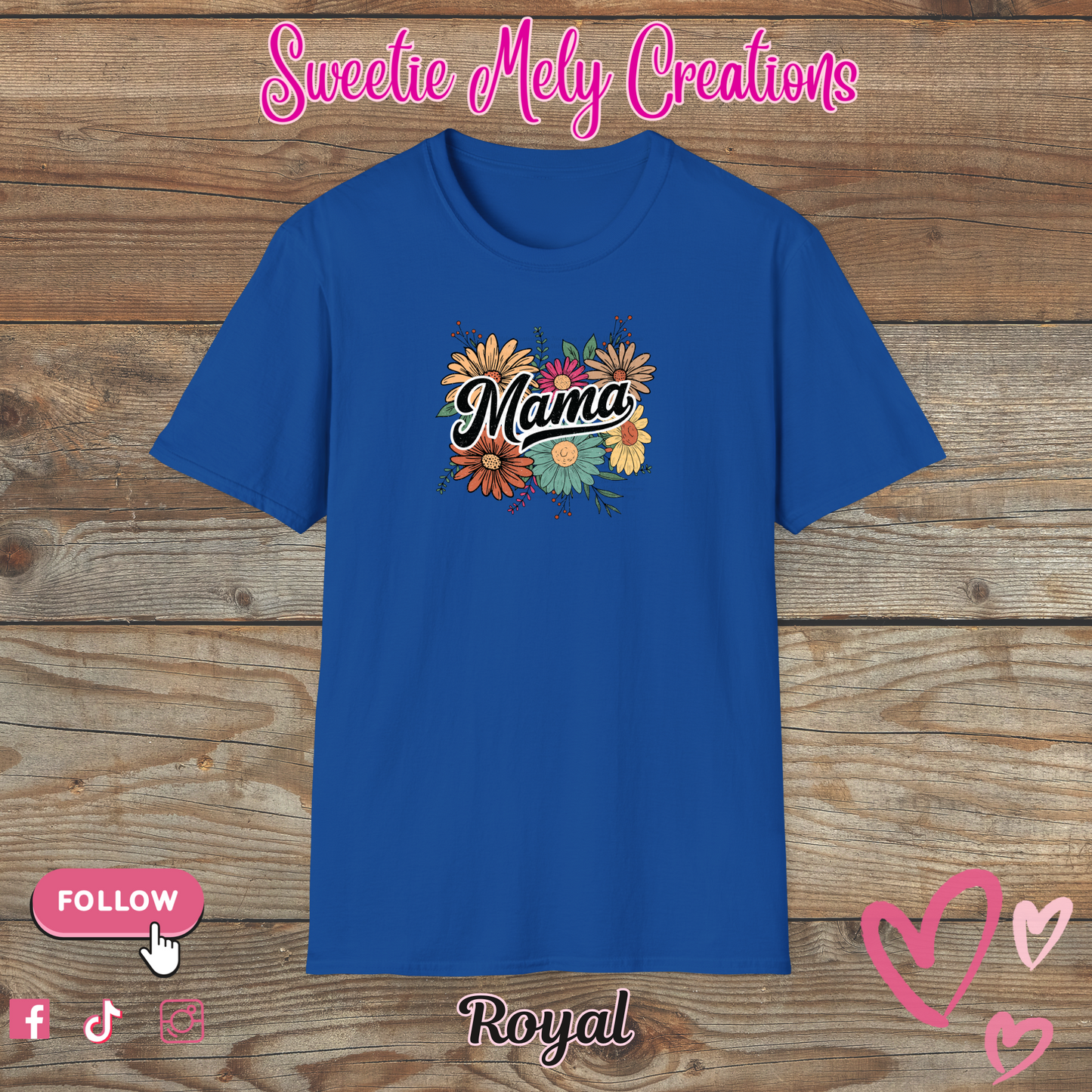 Retro Floral Mama T shirt