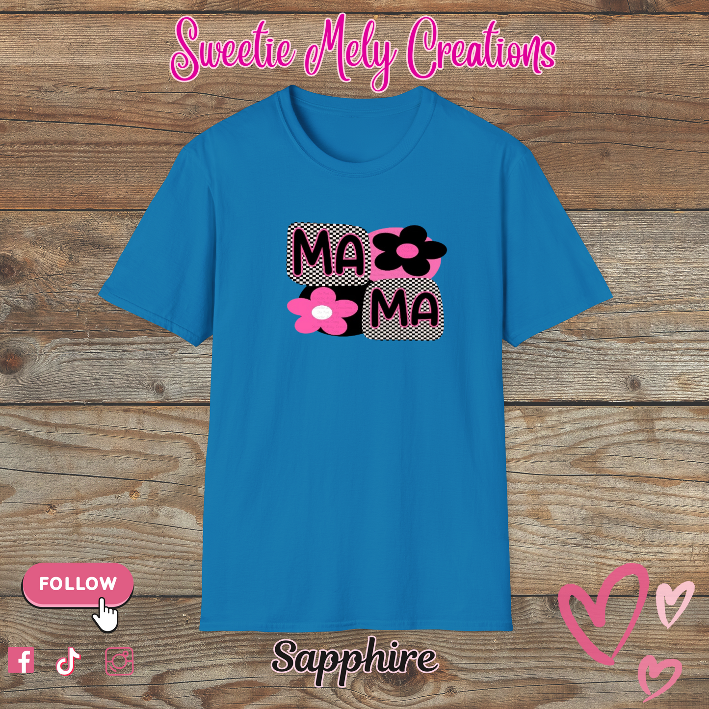 Mama Checkered Pink T shirt