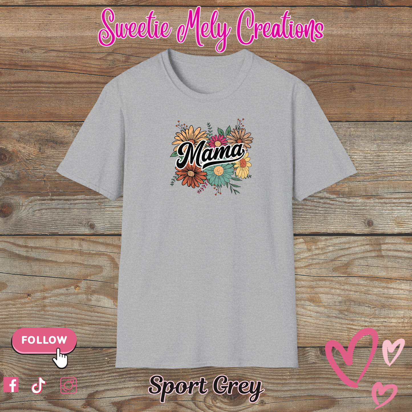 Retro Floral Mama T shirt
