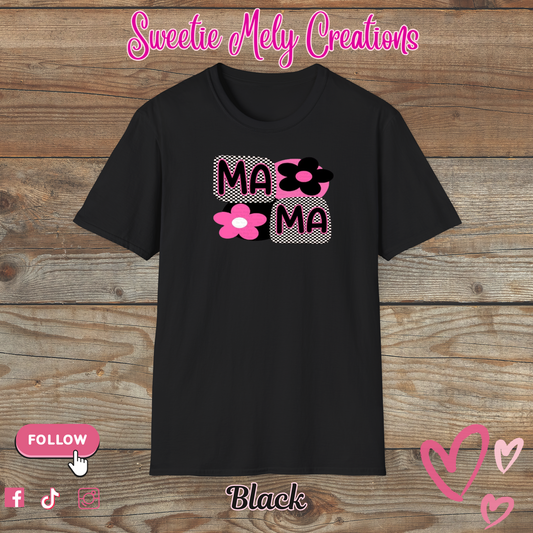 Mama Checkered Pink T shirt