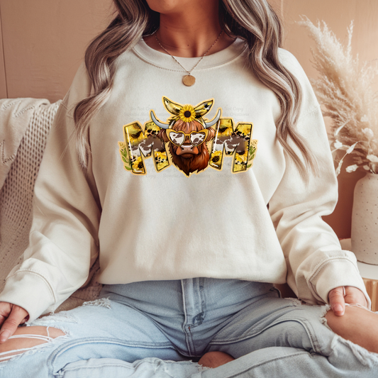 Mom Highland Cow Crewneck