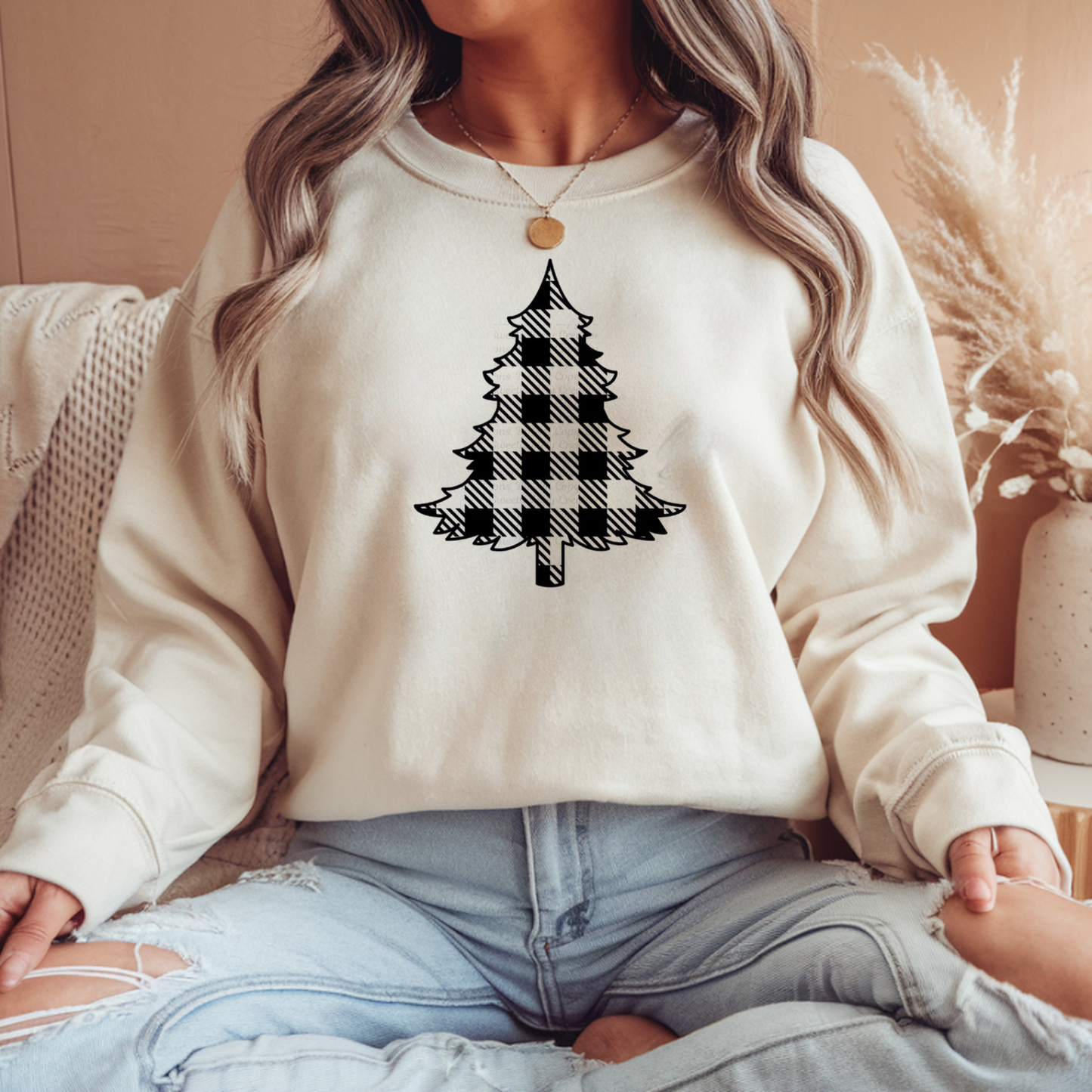 CHRISTMAS TREE CHECKERED SWEATSHIRT